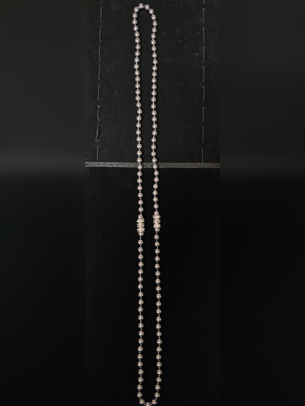 Nolan Miller Silver-Gray Double Strand Pearl Necklace - Picture 3 of 4